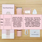 Double-head hair removal device for private areas - women's hair trimmer